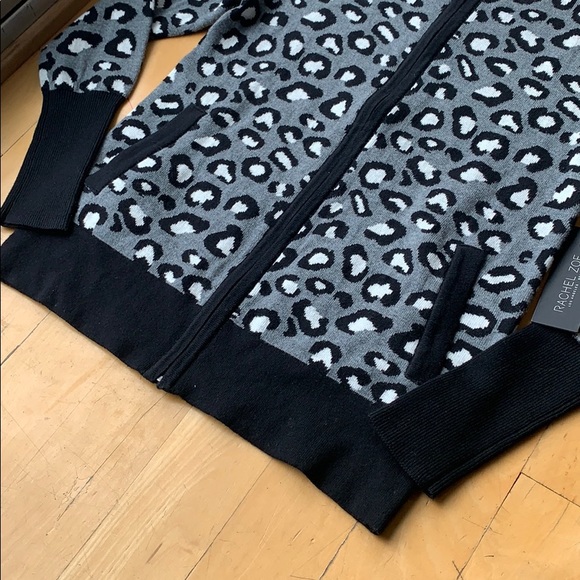 RACHEL ZOE Leopard Print Zip Up Sweater - Picture 5 of 14